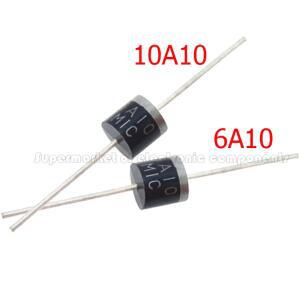 10.0 AMP 실리콘 정류기 다이오드 10A 1000V R-6 6A10 20 개