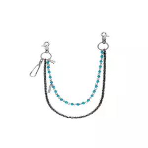 [블랙블론드]BBD Stone Ball 2-Line Pants Chain (SilverTurquoise)