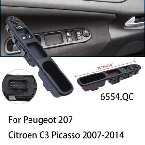 6554QC 푸조 207 시트로엥 C3 피카소 2007-2014 레귤레이터 리프팅 버튼 용 자동차 전력 창 제어 스위치
