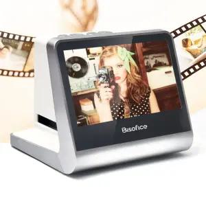 Bisofice 필름 및 슬라이드 스캐너 135 126KPK 110 Super 8 흑백 디지털 JPEG 사진용 5 인치 LCD 스크린