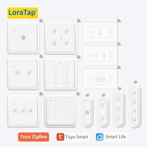LoraTap ZigBee 3.0 무선 13 가지  푸시 버튼 EU 미국 리모컨 Tuya 장면 자동화 제어 스위치 Smart Life Ap