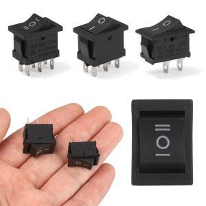 블랙 KCD1 전원 버튼 푸시 단추 스위치 2 핀 3 6 핀 온 오프 로커 전기 장비 스냅in 15x21mm 5 개 3A 250V