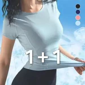 [콩심팥심]쿨링 티셔츠 요가 라벤더 색상 반팔 필라테스 의류