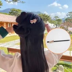 [콩심팥심]나무비녀 화이트꽃 나무 한복비녀 한복머리장식