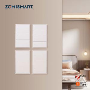 Zemismart Zigbee 스마트 벽 조명 스위치 중립 푸시 단추 인터럽터 AU 인증 TUYA 앱과 함께 작동 1 2 3 4
