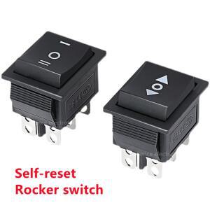 2PCS 셀프 리셋 로커 스위치 순간 KCD4 전원 ON-OFF-ON 재설정 3 6 핀 16A 250VAC 20A