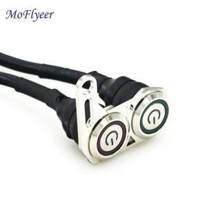 MoFlyeer 12V LED 방수 바이크 오토바이 핸들 바 스위치 재설정 수동 복귀 버튼 엔진 ON-OFF 이중 제어