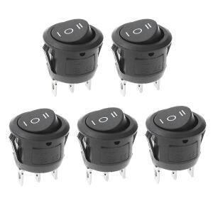 10개 원형 KCD1 로커 스위치 12V 3핀 3단계 ON Off 10A125V DC SPDT 토글