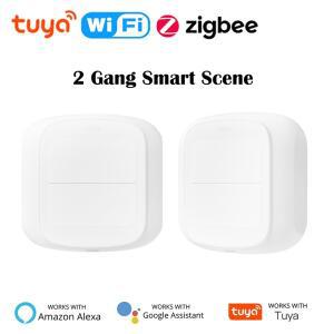 TUYA 스마트 WiFi지그비 스위치 푸시 버튼 2갱 4씬 무선 홈 리모컨 자동화 시나리오