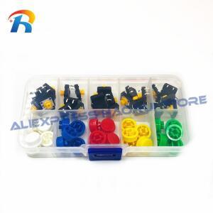 25Pcs 촉각 푸시 버튼 스위치 순간 12x12x7.3MM 마이크로  Arduino 용 25PCS 택트 캡 5 색
