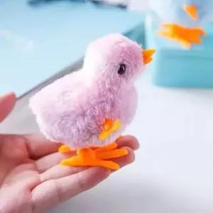 애완 동물 고양이 점프 걷기 호핑 플러시 치킨 시계 대화 형 바람 병아리 새끼 용품