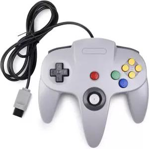 KIWITATA 클래식 N64 컨트롤러 레트로 유선 원격 게임패드 비디오 게임 시스템 콘솔 그레이 호환