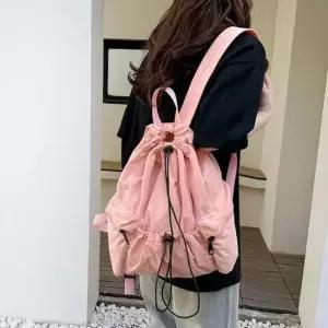 여성 가벼운 여행용 스트랩 백팩 여학생 대학생 스트링백