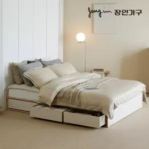 원더 고무나무원목 3서랍 수납침대 Q 포켓55T