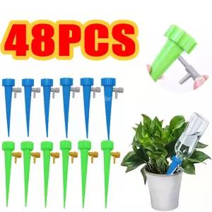 자체 급수 냄비에 대 한 48pcs 물방울 관개 자동 키트 식물 장치 조정 가능한 제어 물 도저