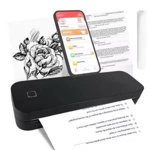life 휴대용 A4 열전사 프린터 블루투스 호환 사진 PDF 기계 사무실 가정 여행용 접이식 롤 용지