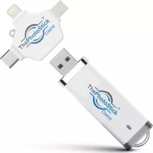 ThePhotoStick 옴니 64GB USB 플래시 드라이브 및 메모리 스틱 Android Mac PC용 자동 사진 비디오 백업
