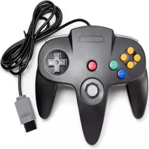 KIWITATA 클래식 N64 컨트롤러 레트로 원격 유선 게임 패드 콘솔 비디오 시스템 블랙용