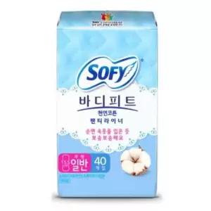 생리대 쏘피 바디피트 천연코튼 팬티라이너 일반 40입x6개