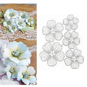 5PCS SET 프레임 웨딩 3D 스크랩북용 다이 스텐 금속 플라워 FLOWERS DIY