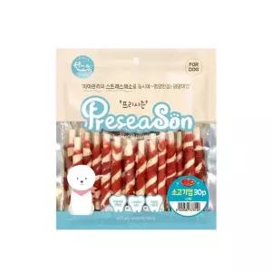 프리시즌 딩고껌 강아지간식 소고기스틱 30p 연어껌 강아지간식 개껌스틱 (WAD5F74)