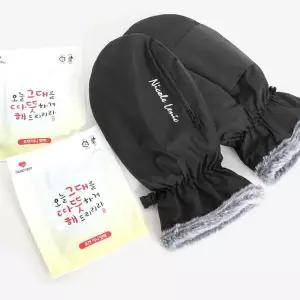 남성 라이더 기모 핫팩 벙어리장갑 L