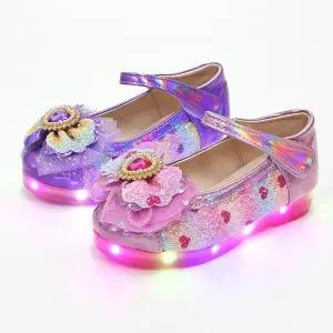 국산 러블리 하트 아동 키즈 공주 생일선물 자매 여아 LED 구두