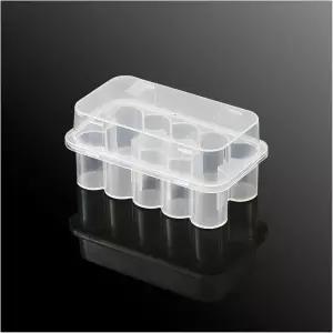 냉장고용 SprJet 2팩 펩드 케이스 각각 12슬롯 바이알 홀더 3mL 소형 병용 적층형 용기 반투명 냉장 보관