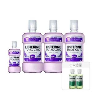 리스테린액 토탈케어 마일드 750ml, 3개+250ml, 1개+ 증정(그린티 마일드 100ml, 2개)