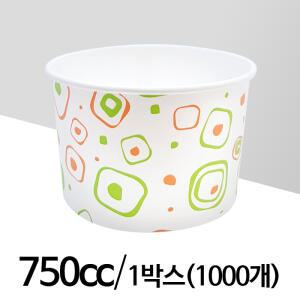 750cc 종이용기 1박스 1000개 종이그릇 닭강정 컵밥 덮밥 떡볶이 배달 용기