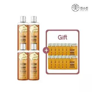 미친스킨 맥주효모 탈모 샴푸 300g 4개 / 여행용 파우치 12매