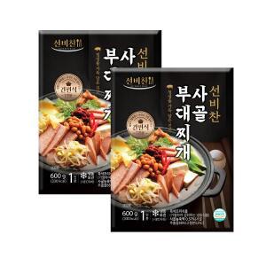 선비찬 프리미엄 사골부대찌개 600g X 4봉 (+사리면1봉증정) HACCP 인증