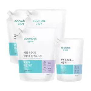 [궁중비책] 섬유유연제 리필 1500ml x3개 + 식기세정제 리필 400ml x1개