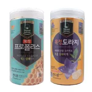 닥터헬퍼 목청도라지 48정1통 + 목청 프로폴리스 48정1통 (총2통)/사탕 캔디 목캔디