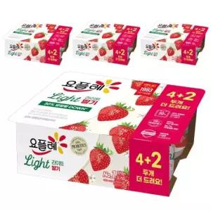 빙그레 요플레 라이트 요거트 딸기 80g 6개입 8개 (48개)