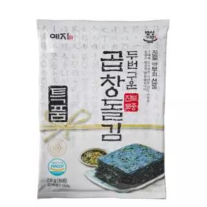 예지김 두번구운 진도 특 곱창돌김 8매 10봉 20봉 / 국산 진도 고급 곱창김 원초 무조미 무첨가 구운김