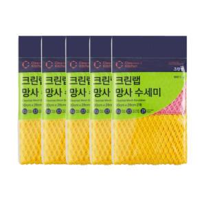 크린랩 망사수세미(2매입) 5세트 30cm x 28cm 설겆이 주방수세미 업소용 가정용