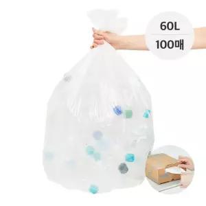 뽑아쓰는 분리수거 배접 비닐봉투(60L) 100매