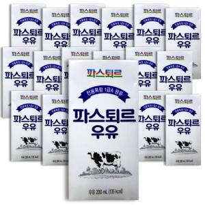 [파스퇴르] 파스퇴르 멸균 우유 200ml x 18팩