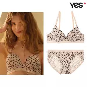 [롯데백화점]예스 베이지 레오파드 브라 삼각팬티 세트 YSWBY601YSWPY601