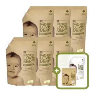 네이쳐러브메레 아기세탁세제 리필형 1300ml 6팩 + [GIFT] 아기 캡슐세제 10개입 1팩+오리지널향 유연제리필 500ml 1팩