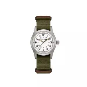 [정품 보증] Hamilton Khaki Field Mechanical 해밀턴 카키 필드 메카니컬 38mm 나토 스트랩 그린 화이트
