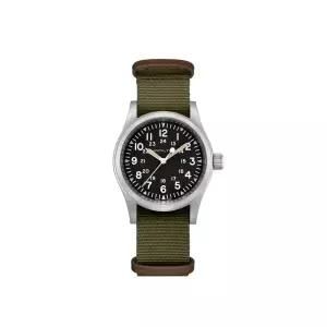 [정품 보증] Hamilton Khaki Field Mechanical 해밀턴 카키 필드 메카니컬 38mm 나토 스트랩 그린 블랙