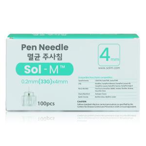 Sol-M 솔엠 인슐린 펜니들 주사바늘 33G 4mm 1박스 100입 주사기