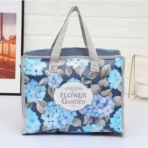 플라워 타포린백 리유저블백 30x23cm 리유저블 지퍼 타포린백 (WFHJAPH)