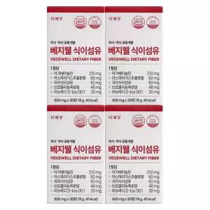베지웰 식이섬유 식이섬유정 600mg x 30정 4개 / 써클