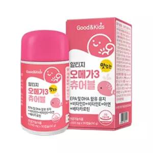 굿앤키즈 어린이 알티지 오메가3 츄어블 오렌지맛 6통 유아영양제