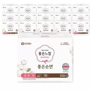 [좋은느낌] 좋은느낌 좋은순면 울트라 날개 중형 18Px16팩