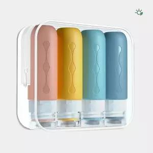 여행용 실리콘 공병 휴대용 소분 용기 화장품 로션 샴푸통 4p