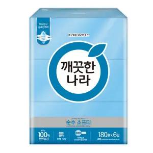 N 깨끗한나라 순수소프티 미용티슈(180매x6개입)